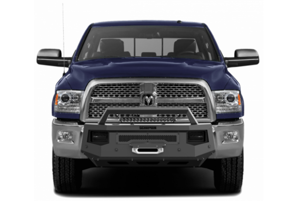 Scorpion Extreme Products - RAM 2500/3500 Front Winch Bumper Tactical Center Mount w/LED Single Row Light Bar 13-18 Ram 2500 3500 Scorpion Extreme