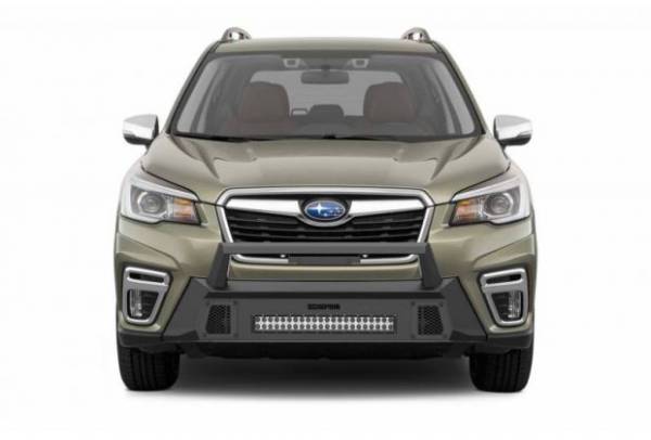 Scorpion Extreme Products - Forrester Front Winch Bumper Tactical Center Mount w/LED Double Row Light Bar 19-21 Subaru Forrester Scorpion Extreme