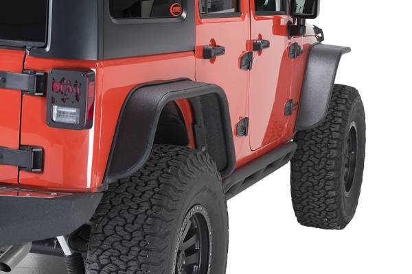 Fishbone Offroad - Jeep JK Tube Fenders 07-18 Wrangler JK Front/Rear Set Of 4 Aluminum Black Textured Powdercoat Fishbone Offroad