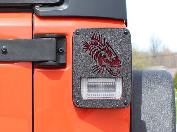 Fishbone Offroad - Jeep JK Tail Light Covers 07-18 Wrangler JK Black Textured Powdercoat Fishbone Offroad