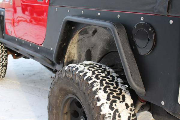 Fishbone Offroad - Jeep TJ Tube Fenders Rear 3 Inch Flare 97-06 Wrangler TJ Steel Black Textured Powdercoat Fishbone Offroad