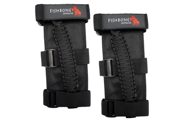 Fishbone Offroad - Paracord Grab Handles w/Three Straps Black Fishbone Offroad