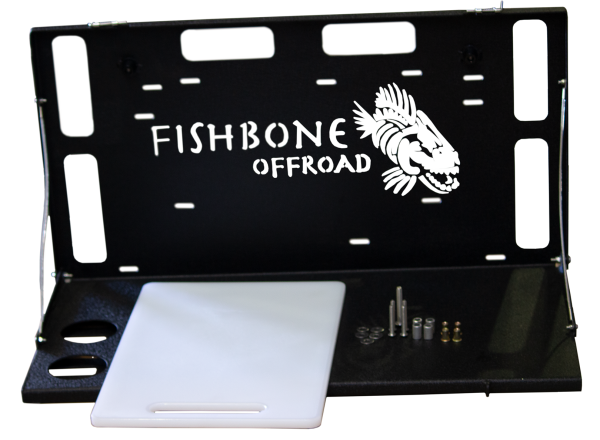 Fishbone Offroad - 6th Gen Ford Bronco, 18-Present Jeep Wrangler JL and 07-18 Jeep Wrangler JK Tailgate Table Fishbone Offroad