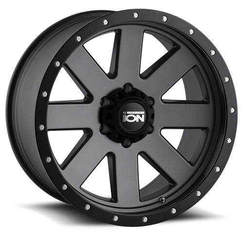 ION Wheels - Cast Aluminum Wheels 134 GY 20x10 Black Beadlock Matte Gunmetal Gray 5 On 139.7 Bolt Pattern -19 Offset ION Wheels