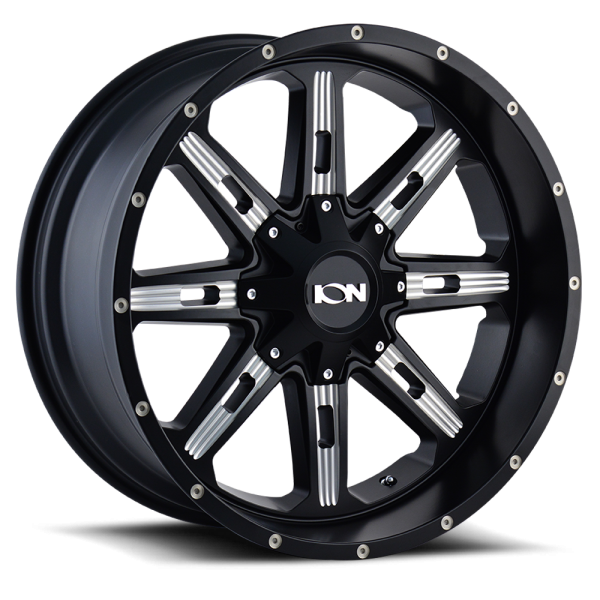 ION Wheels - Cast Aluminum Wheels 184 SB 20x9 Milled Spokes Satin Black 8 On 180 Bolt Pattern 18 Offset ION Wheels