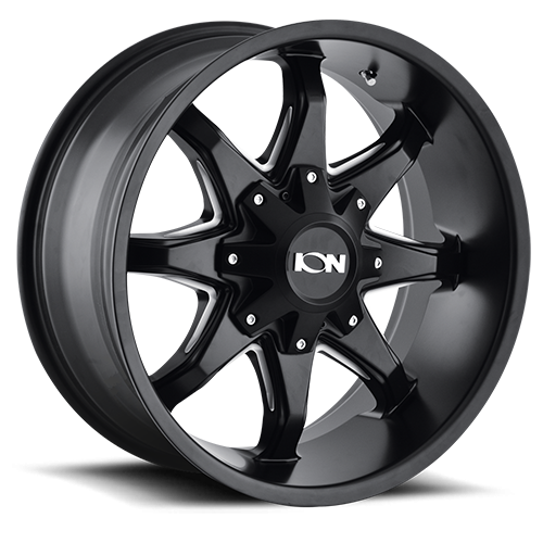 ION Wheels - Cast Aluminum Wheels 181 SB-M 20x12 Milled Spokes Satin Black 8 On 180 Bolt Pattern -44 Offset ION Wheels