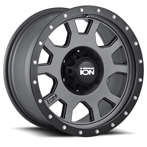ION Wheels - Cast Aluminum Wheels 135 20x9 Black Beadlock Matte Gunmetal Gray 6 On 139.7 Bolt Pattern -12 Offset ION Wheels