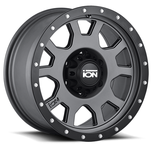 ION Wheels - Cast Aluminum Wheels 135 20x9 Black Beadlock Matte Gunmetal Gray 6 On 139.7 Bolt Pattern -12 Offset ION Wheels