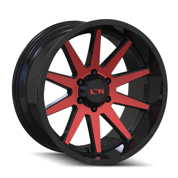 ION Wheels - Cast Aluminum Wheels 143 RD 20x9 Red Machined Face Gloss Black 5 On 139.7 Bolt Pattern 18 Offset ION Wheels