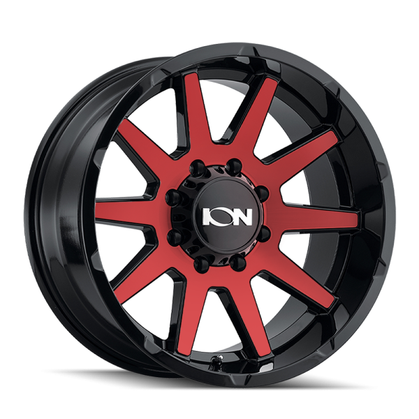 ION Wheels - Cast Aluminum Wheels 143 RD 20x9 Red Machined Face Gloss Black 8 On 165.1 Bolt Pattern 18 Offset ION Wheels