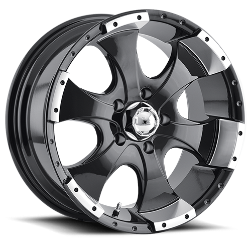 ION Wheels - Cast Aluminum Wheels 136 BK 15x6 Machined Lip Black 6 On 139.7 Bolt Pattern 0 Offset ION Wheels