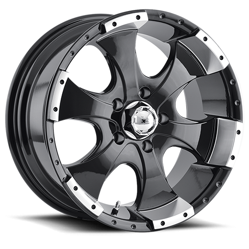 ION Wheels - Cast Aluminum Wheels 136 BK 15x6 Machined Lip Black 5 On 114.3 Bolt Pattern 0 Offset ION Wheels