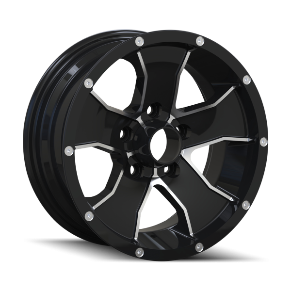 ION Wheels - Cast Aluminum Wheels 14 Trailer Wheels 15x6 Machined Face Black 6 On 139.7 Bolt Pattern 0 Offset ION Wheels