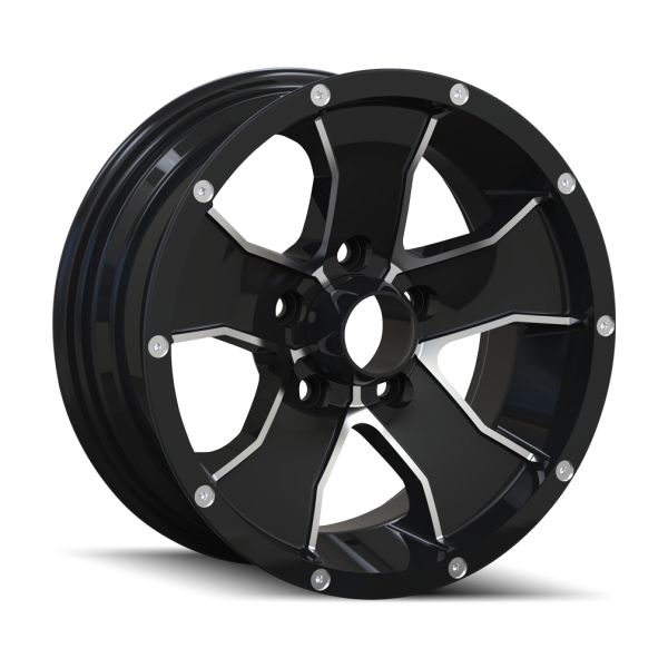 ION Wheels - Cast Aluminum Wheels 14 Trailer Wheels 15x6 Machined Face Black 6 On 139.7 Bolt Pattern 0 Offset ION Wheels