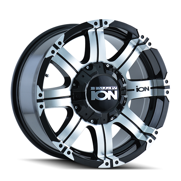 ION Wheels - Cast Aluminum Wheels 187 16x8 Machined Face Black 8 On 165.1/8 On 170 Bolt Pattern 10 Offset ION Wheels