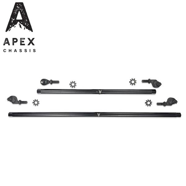 Apex Chassis - Apex Chassis Heavy Duty 1 Ton Tie Rod & Drag Link Assembly in Steel Fits: 07-18 Jeep Wrangler JK JKU Rubicon Sahara Sport. Note this NO-FLIP kit fits vehicles with a lift of 3.5 inches or less