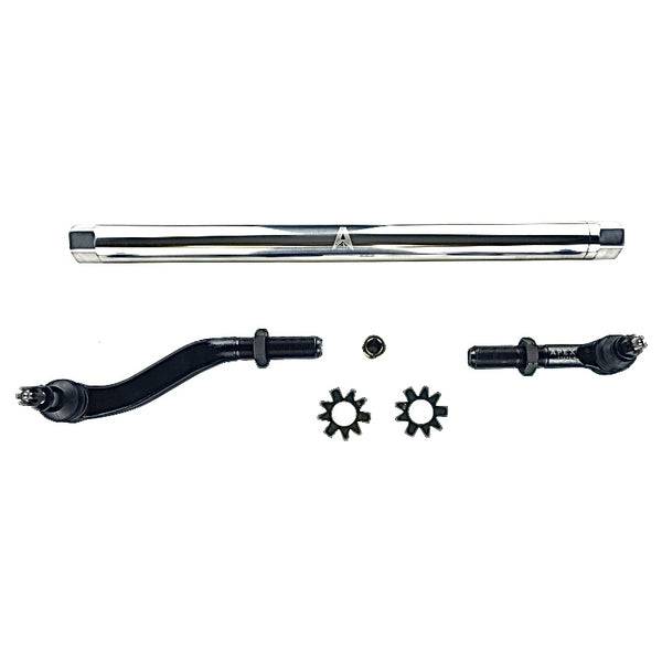 Apex Chassis - Apex Chassis Heavy Duty JK 2.5 Ton Heavy Duty Yes Flip Drag Link Assembly in Polished Aluminum Fits: 07-18 Jeep Wrangler JK/JKU. Note this FLIP kit fits vehicles with a lift exceeding 3.5 inches. This kit requires drilling the knuckle.