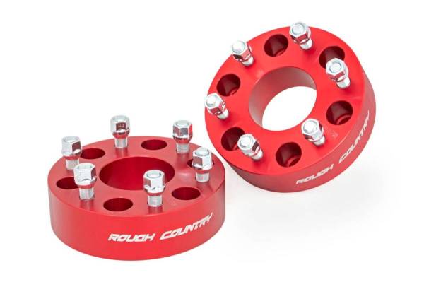 Rough Country - 2 Inch GM Wheel Spacers Pair Red Rough Country