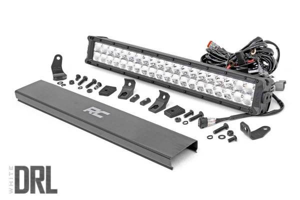 Rough Country - 20-Inch Cree LED Light Bar - Dual Row Chrome Series w/ Cool White DRL Rough Country