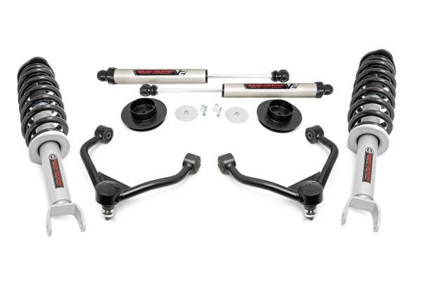 Rough Country - 3.0 Inch Dodge Bolt-On Lift Kit w/ N3 Struts and Rear V2 Shocks For 12-18 Ram 1500 4WD Rough Country