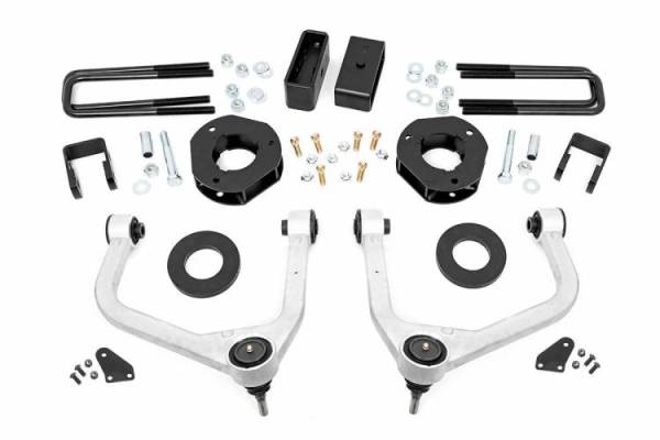 Rough Country - 3.5 Inch GMC Suspension Lift Kit w/Upper Control Arms 19-20 Silverado/Sierra 1500 4WD/2WD w/Adaptive Ride Control Rough Country