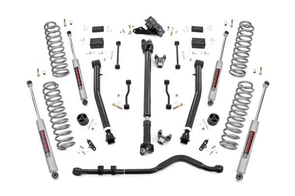 Rough Country - 3.5 Inch Jeep Suspension Lift Kit Preminum N3 Shocks Stage 2 Coils & Adj. Control Arms 18-20 Wrangler JL Rubicon-2 Door Rough Country