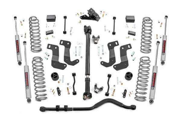 Rough Country - 3.5 Inch Jeep Suspension Lift Kit Preminum N3 Shocks Stage 2 Coils & Control Arm Drop 18-20 Wrangler JL Rubicon-2 Door Rough Country