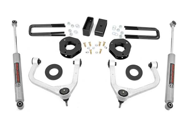 Rough Country - 3.5 Inch Suspension Lift Kit w/Forged Upper Control Arms 19-20 GMC Silverado/Sierra 1500 4WD/2WD Rough Country