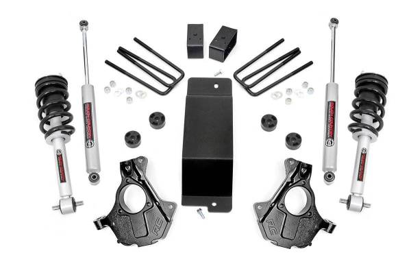 Rough Country - 3.5 Inch Suspension Lift Knuckle Kit w/Lifted Struts N3 Shocks 07-13 Silverado/Sierra 1500 Cast Steel Rough Country