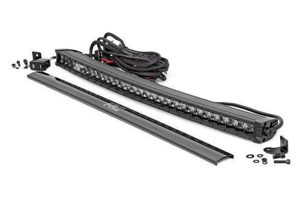 Rough Country - 30 Inch Curved CREE LED Light Bar Single Row Black Series w/Cool White DRL Rough Country