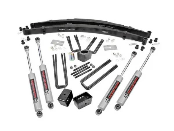 Rough Country - 4 Inch Suspension Lift Kit Dana 60 74-77 W100/W200/W300 Rough Country