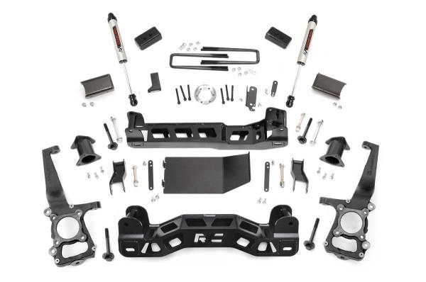 Rough Country - 4 Inch Suspension Lift Kit Strut Spacers V2 Monotube Shocks 11-14 F-150 4WD Rough Country