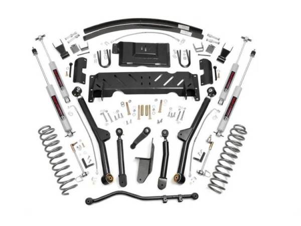 Rough Country - 4.5 Inch Jeep Long Arm Suspension Lift Kit 84-01 XJ Cherokee-2.5L/4.0L/NP231 Rough Country