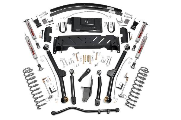 Rough Country - 4.5 Inch Jeep Long Arm Suspension Lift Kit 84-01 XJ Cherokee-2.5L/4.0L/NP242 Rough Country