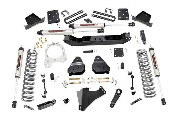 Rough Country - 4.5 Inch Suspension Lift Kit 4 Inch Axle Diam w/V2 Shocks 17-19 F-250/350 4WD Diesel Rough Country