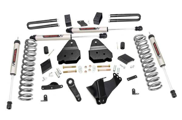 Rough Country - 4.5 Inch Suspension Lift Kit No Rear Overload Springs w/V2 Shocks 11-14 F-250 4WD Rough Country