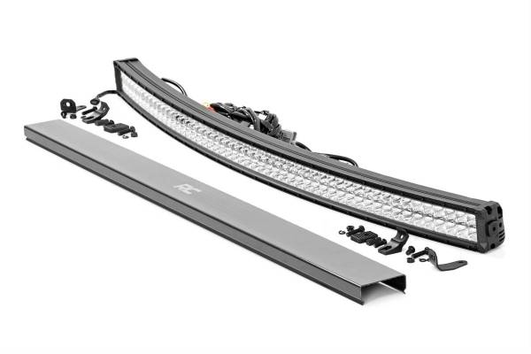 Rough Country - 54-inch Curved Cree LED Light Bar - Dual Row Chrome Series w/ Cool White DRL Rough Country