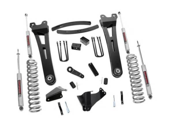 Rough Country - 6 Inch Ford 05-07 F-250/F-350 Super Duty Radius Arm Suspension Lift Kit Premium N3 Shocks Diesel Rough Country