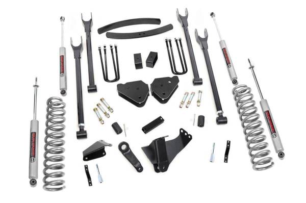 Rough Country - 6 Inch Ford 4-Link Suspension Lift Kit 05-07 F-250/350 Diesel-w/Overloads Rough Country