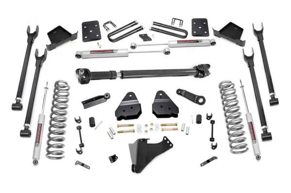 Rough Country - 6 Inch Ford 4-Link Suspension Lift Kit 17-19 F-250 4WD Diesel w/Overloads Rough Country