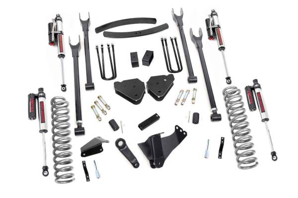 Rough Country - 6 Inch Ford 4-Link Suspension Lift Kit w/Vertex Shocks 05-07 F-250/350 Diesel-w/o Overloads Rough Country