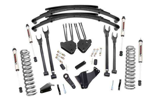 Rough Country - 6 Inch Ford 4-Link Suspension Lift System w/V2 Shocks 05-07 F-250/350 4WD Diesel Rough Country