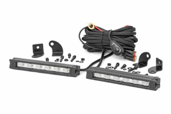 Rough Country - 6 Inch Slimline CREE LED Light Bars Pair Chrome Series Rough Country