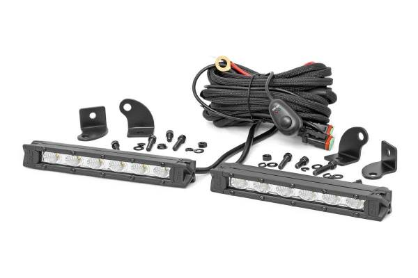 Rough Country - 6-inch Slimline Cree LED Light Bars Pair Chrome Series Rough Country