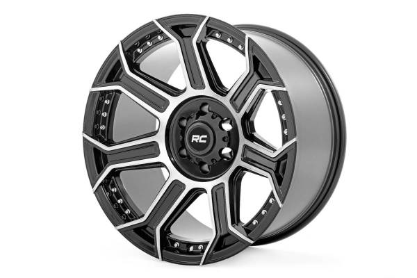 Rough Country - 89 Series Wheel One-Piece Black Machined Gun Metal 20x10 5x4.5 -19mm Rough Country