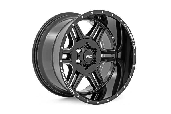 Rough Country - 92 Series Wheel Machined One-Piece Gloss Black 20x12 6x135 -44mm Rough Country