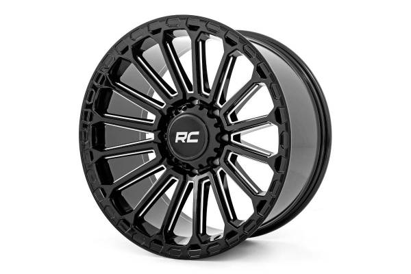 Rough Country - 97 Series Wheel One-Piece Gloss Black 17x9 5x4.5 -12mm Rough Country