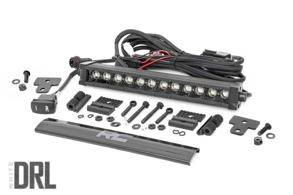 Rough Country - Can-Am Defender 12 Inch Recessed Bumper LED Kit Black Series w/White DRL 16-20 Defender Rough Country