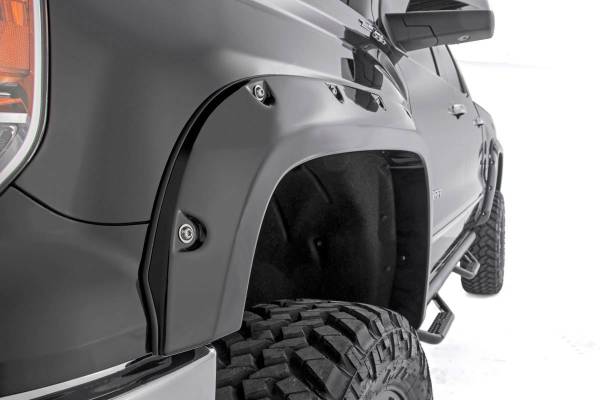 Rough Country - Chevrolet Pocket Fender Flares w/Rivets 14-15 Silverado 1500 5 Foot 8 Inch Bed Rough Country