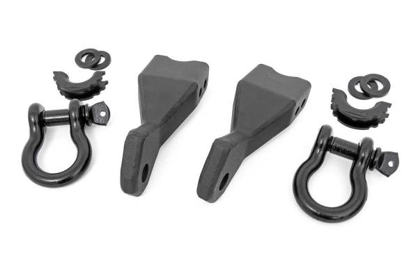 Rough Country - Chevy Tow Hook to Shackle Conversion Kit w/Standard D-Rings & Rubber Isolators 19-20 Silverado 1500 Rough Country